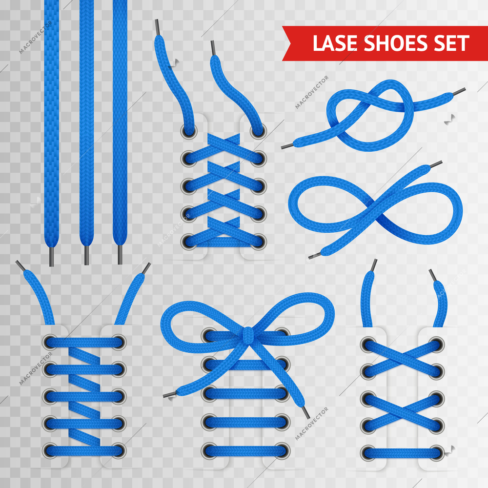 Blue lace shoes icon set with transparent background for creating presentation and sites vector illustration
