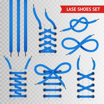 Blue lace shoes icon set with transparent background for creating presentation and sites vector illustration