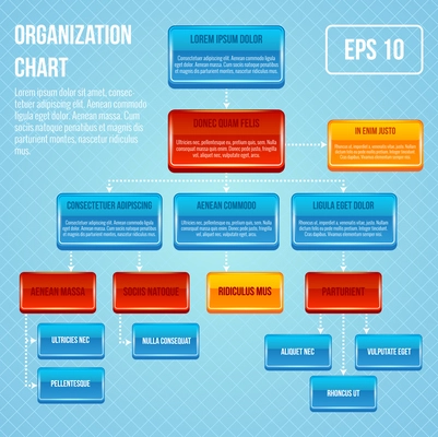 Organizational chart 3d concept business work hierarchy flowchart structure vector illustration