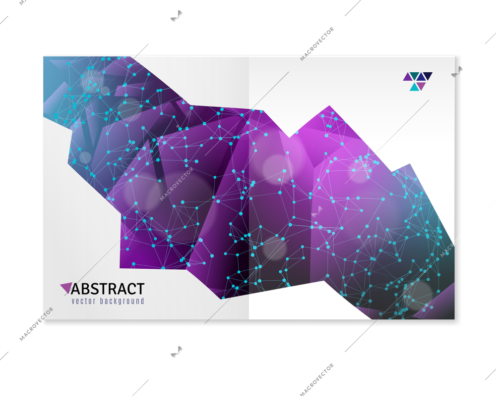 Abstract 3d geometric shapes colorful computer design template for cover brochure scientific publications white background vector illustration