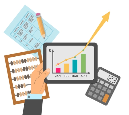 Successful financial business plan report concept vector illustration