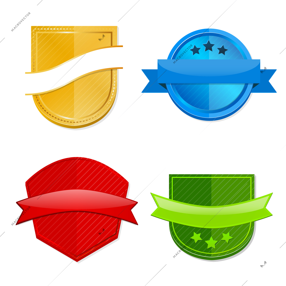 Collection of blank template badges for product marketing and sale design  isolated vector illustration