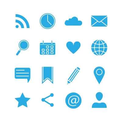 Silhouette social media icons set vector illustration