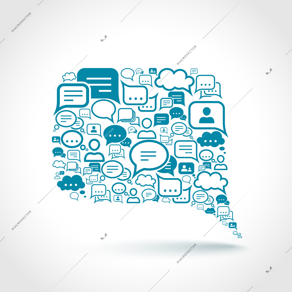 Chat communication speech talk text bubble communication concept vector illustration