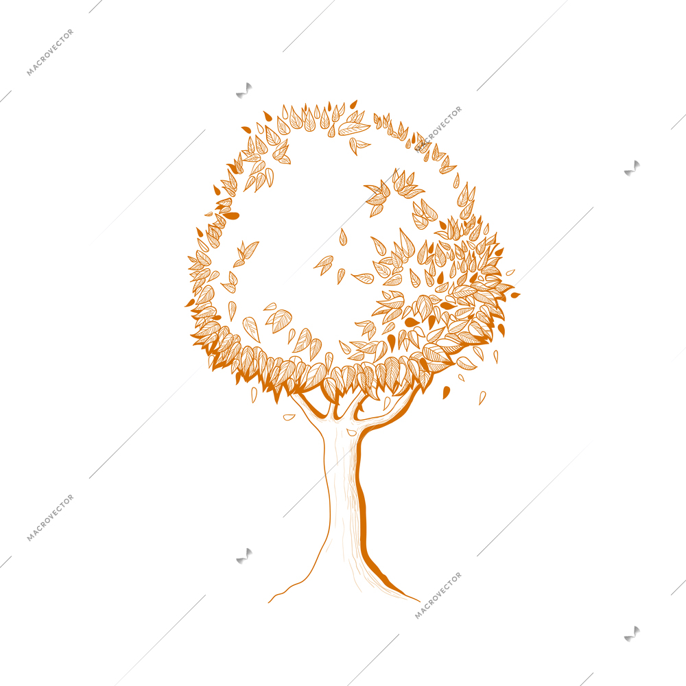 Autumn tree icon, symbol of nature vector illustration