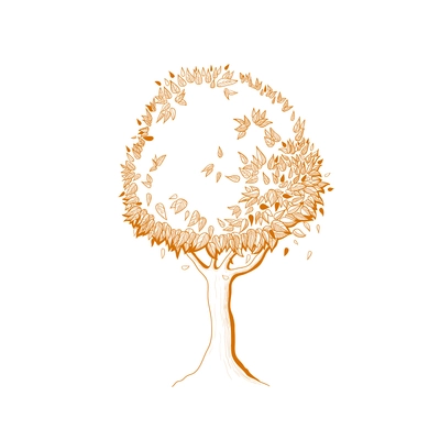 Autumn tree icon, symbol of nature vector illustration