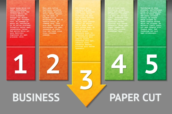 Business paper options cut template vector illustration