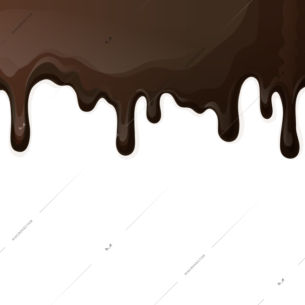 Sweets dessert food dark chocolate drips background vector illustration