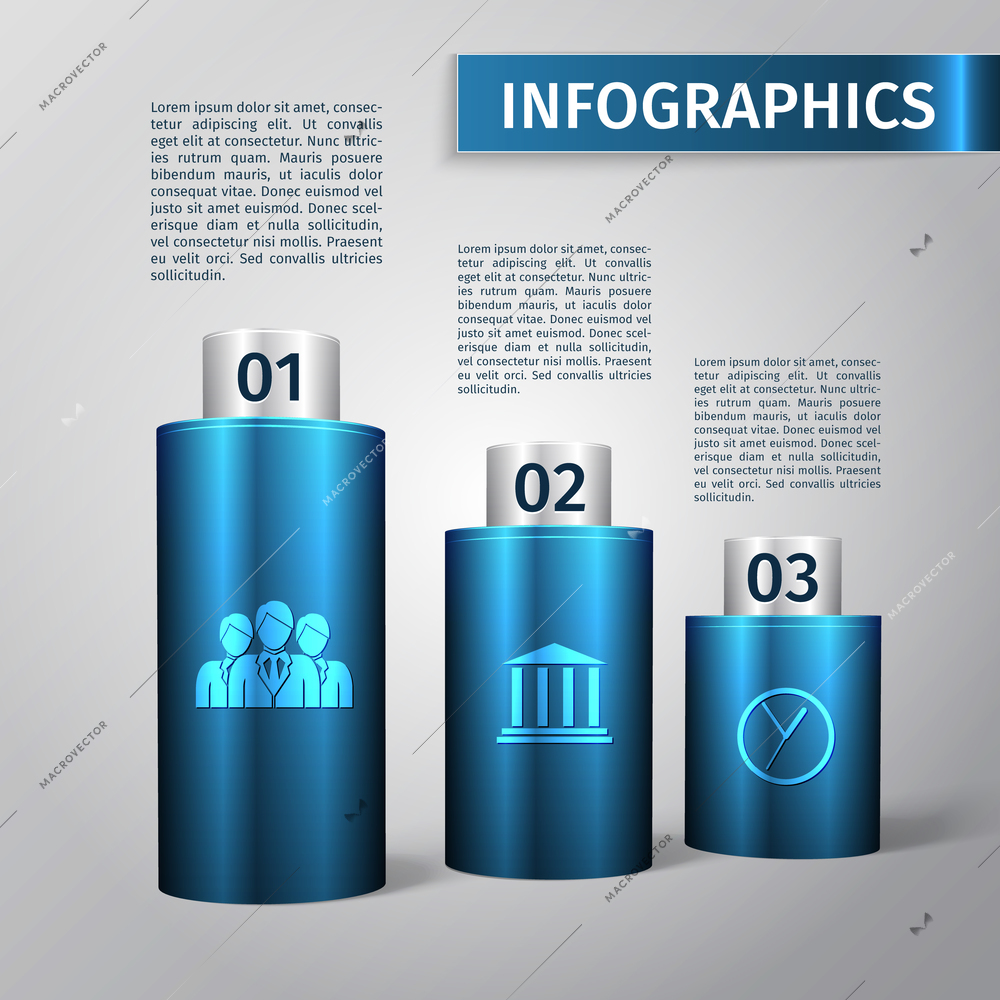 Abstract 3d chart business infographics layout template vector illustration