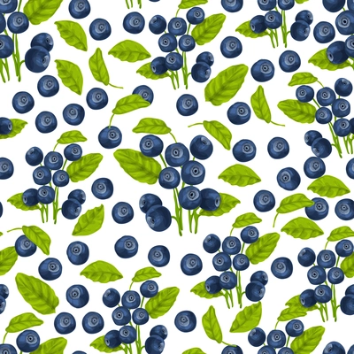 Natural fresh organic forest blueberry seamless pattern vector illustration