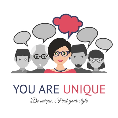 Business people group communication you are unique concept vector illustration