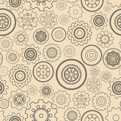 Seamless gear wheels pattern background vector illustration