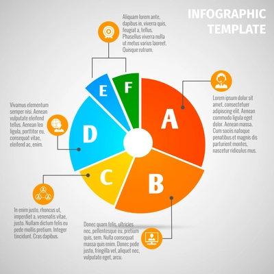 Colored abstract flat pie chart business meeting infographic template vector illustration