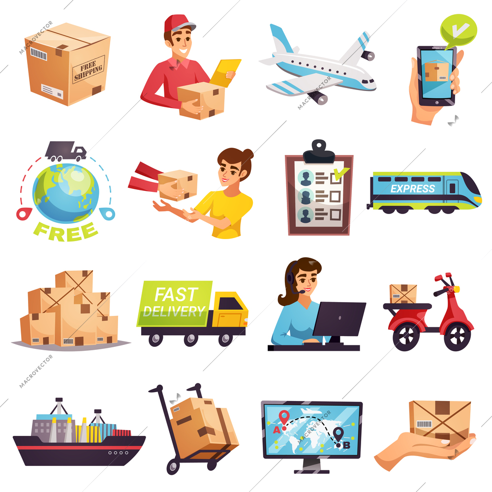 Worldwide Express Delivery Shipment Tracking Courier Vector Illustration  34962 | Macrovector