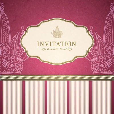 Retro princess invitation template vector illustration