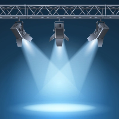 Blank stage with bright lights vector illustration