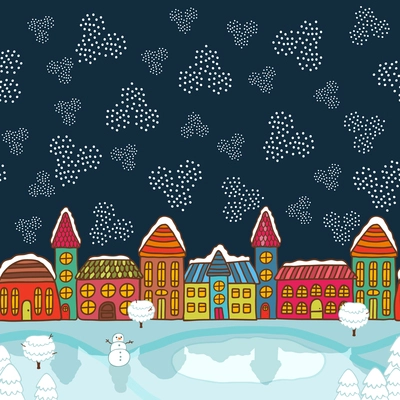 Christmas house background vector illustration