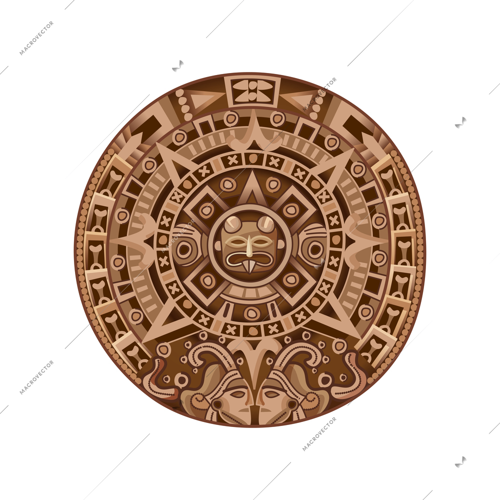 mayan calendar symbols vector