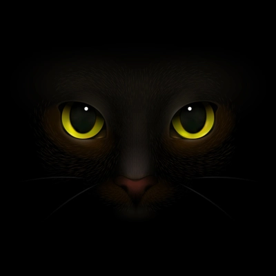 Animals monsters realistic composition with feline eyes and nose scary cats snout looking out of darkness vector illustration