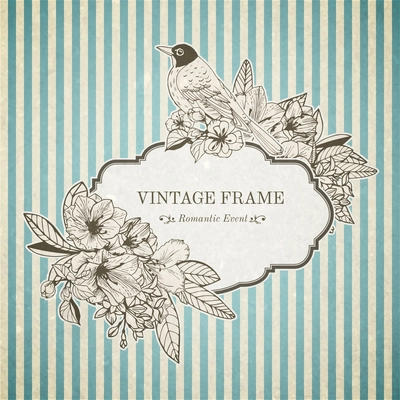 Romantic vintage card in scrapbook style vector illustration