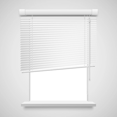 Realistic home related blinds vector illustration isolated on white.