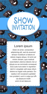 Theater show invitation for drama and humor vector illustration