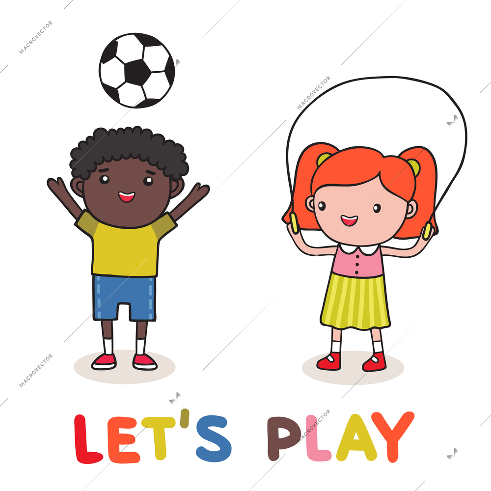 How kids are playing together vector illustration isolated