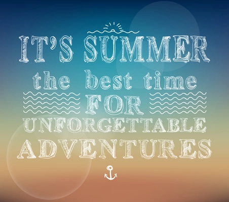 Summer the best time for unforgettable adventures poster vector illustration