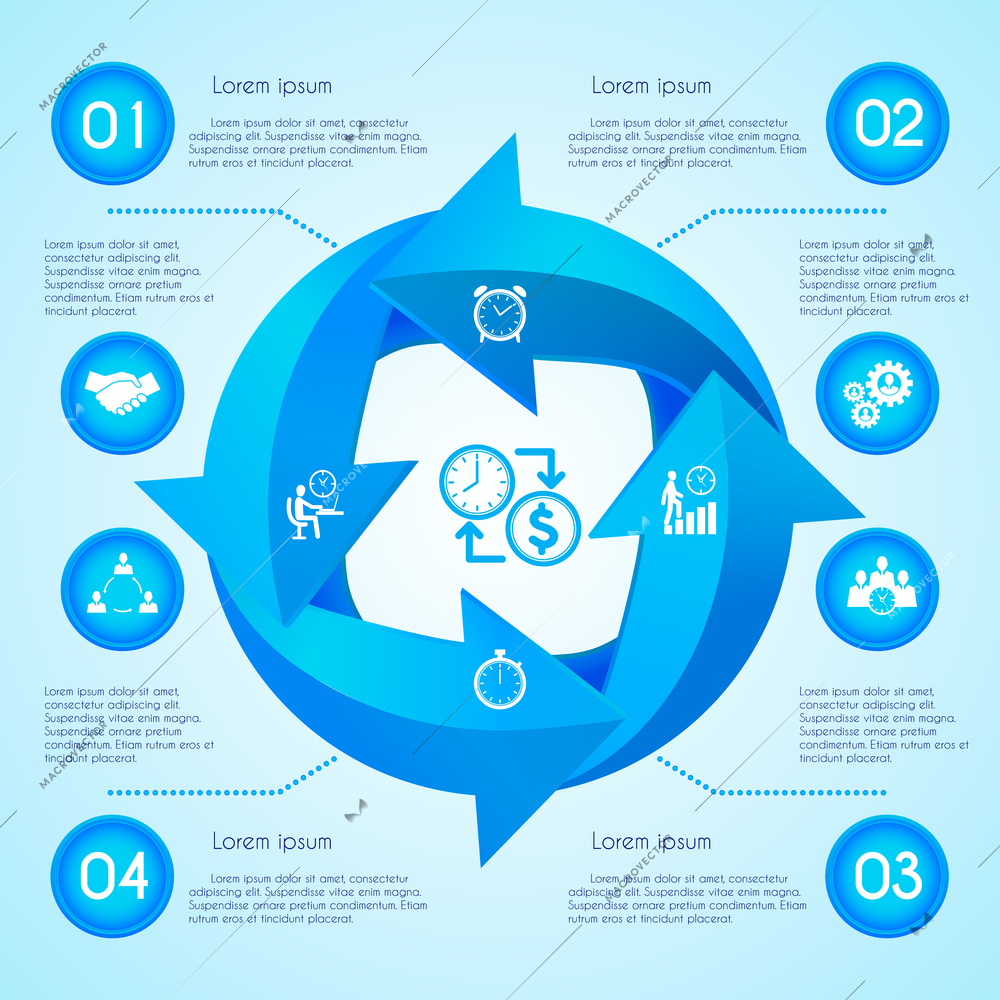 Circle arrow business infographic design elements vector illustration