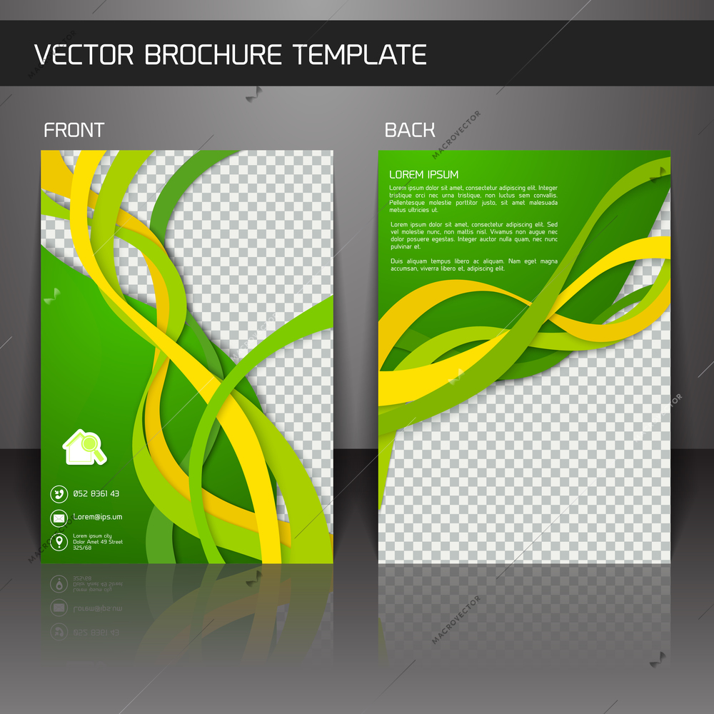 Green abstract business corporate design brochure flyer design template vector illustration