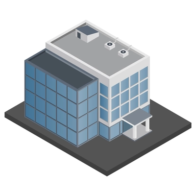 Business modern 3d urban office building isometric isolated vector illustration