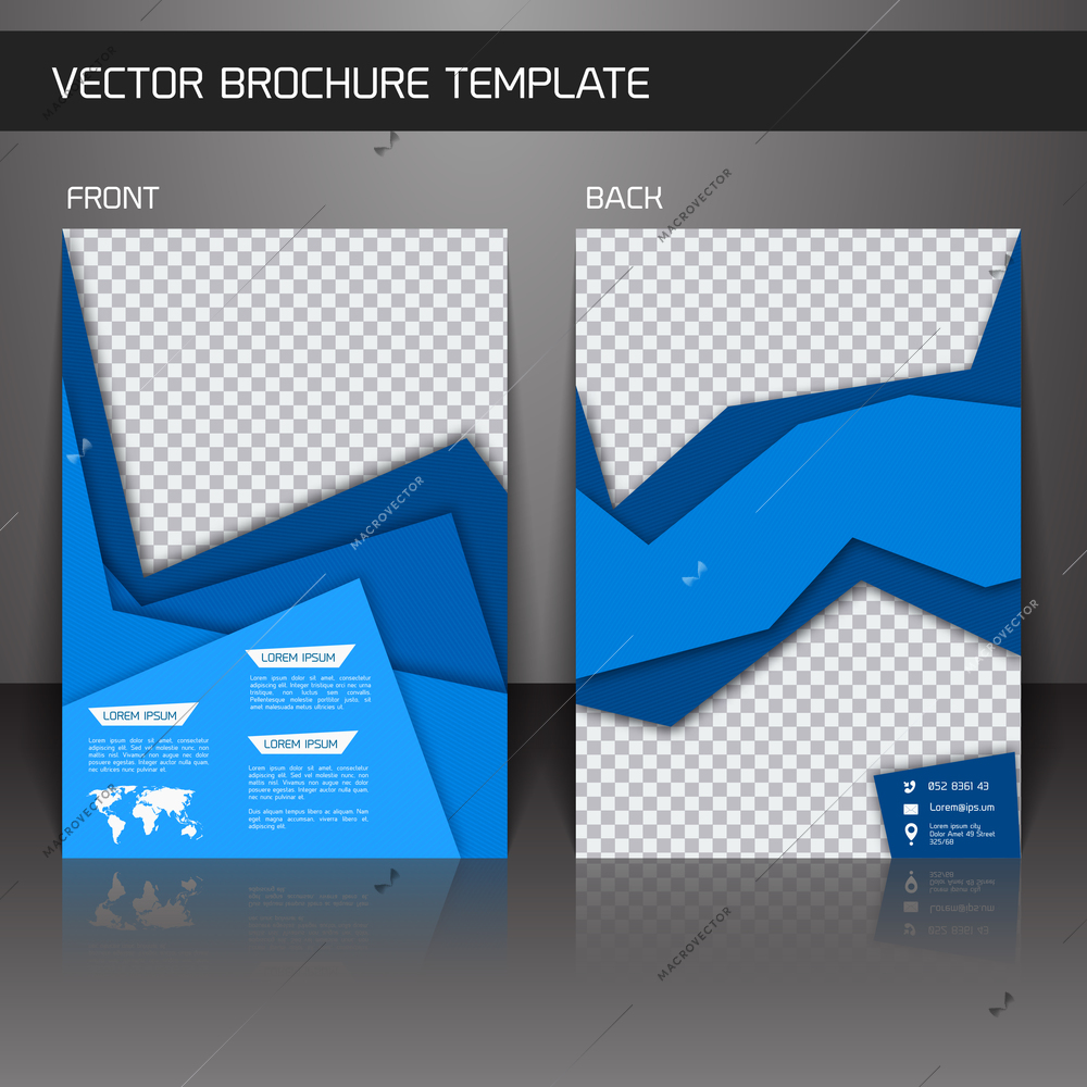 Blue abstract business corporate design brochure flyer design template vector illustration