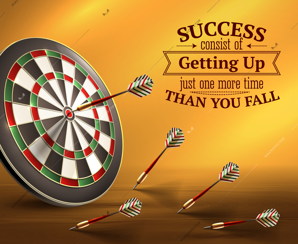 Success smart quotes with ups and downs symbols realistic vector illustration