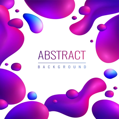 Fluid neon holographic abstract design composition with editable text and fluorescent gradient drops of different size vector illustration