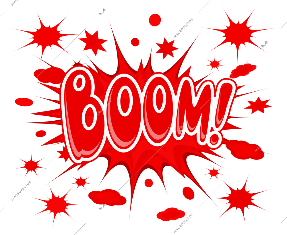 Boom comic explosion icon isolated vector illustration