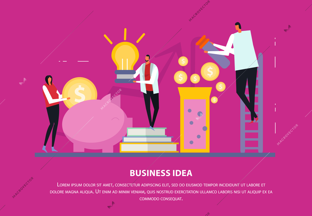 Freelance business concept flat background composition with editable text and human characters with icons and silhouettes vector illustration