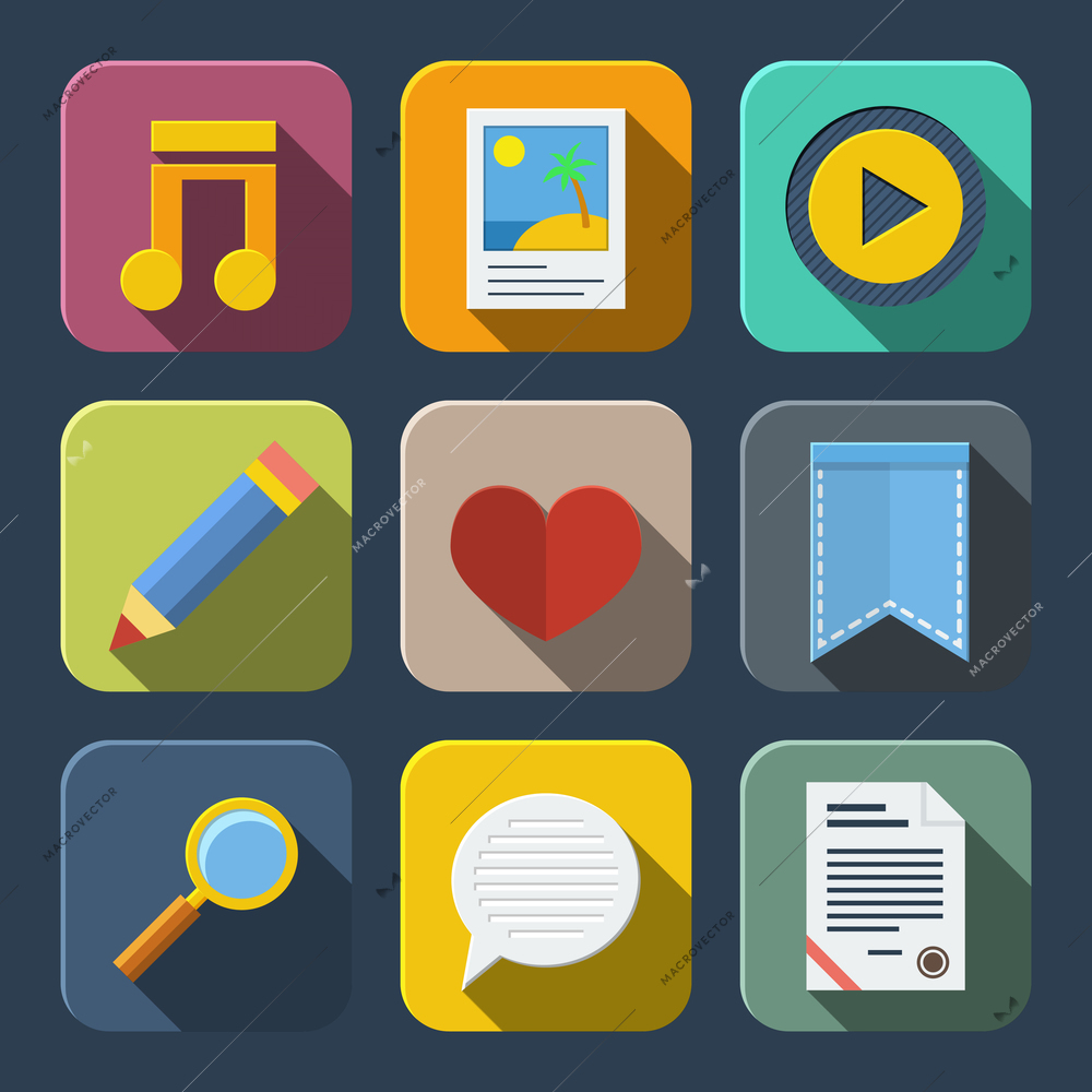 Social media icons for web or mobile vector illustration