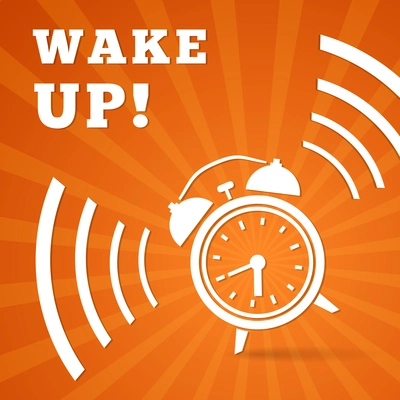 Wake up alarm poster background vector illustration