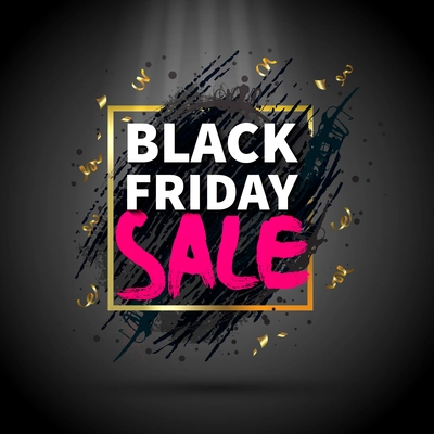 Black friday sale abstract dark background flat vector illustration