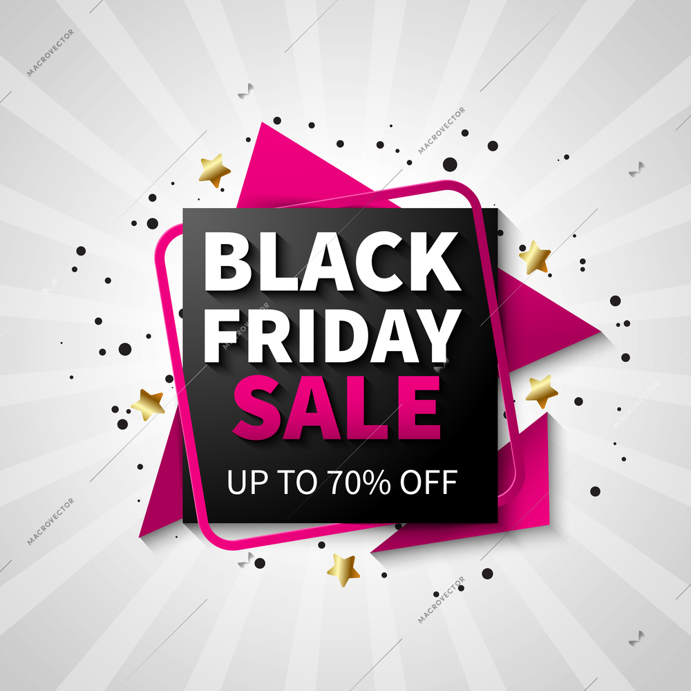 Colorful black friday sale design for flat poster vector illustration