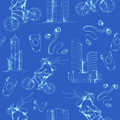 Modern urban city blueprint seamless pattern abstract design vector illustration