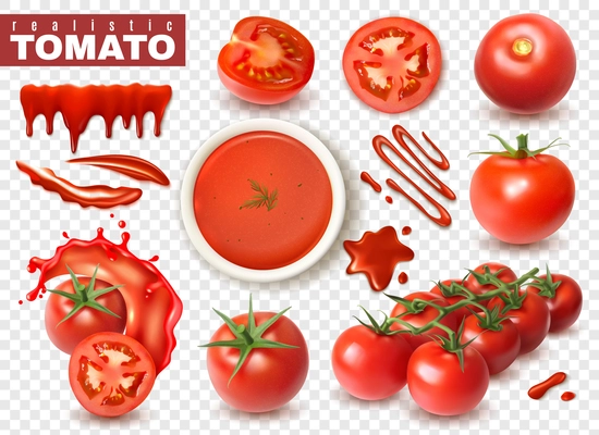 Realistic Tomato Juice Poster Composition Glass Vector Illustration ...