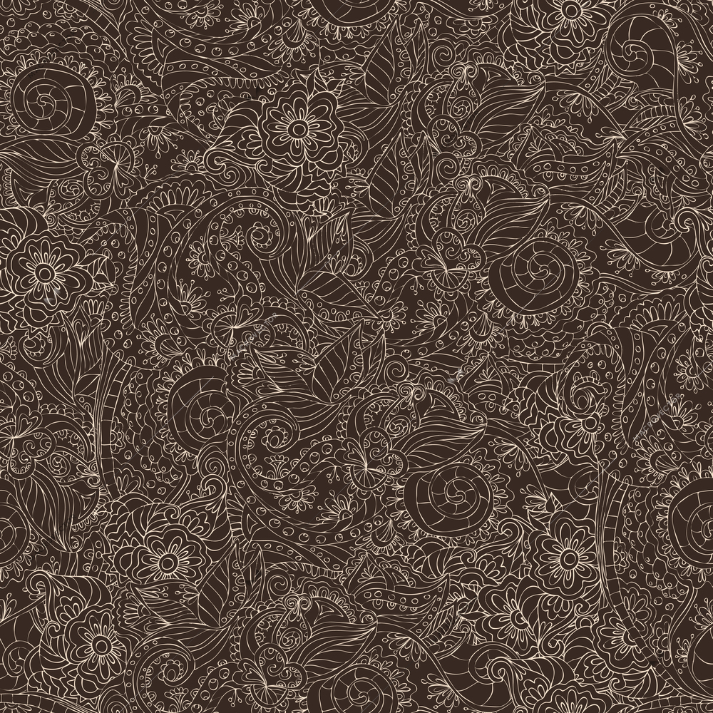 Retro lacework ornamental seamless pattern on dark background vector illustration