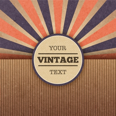 Retro sunburst cover poster layout vector illustration