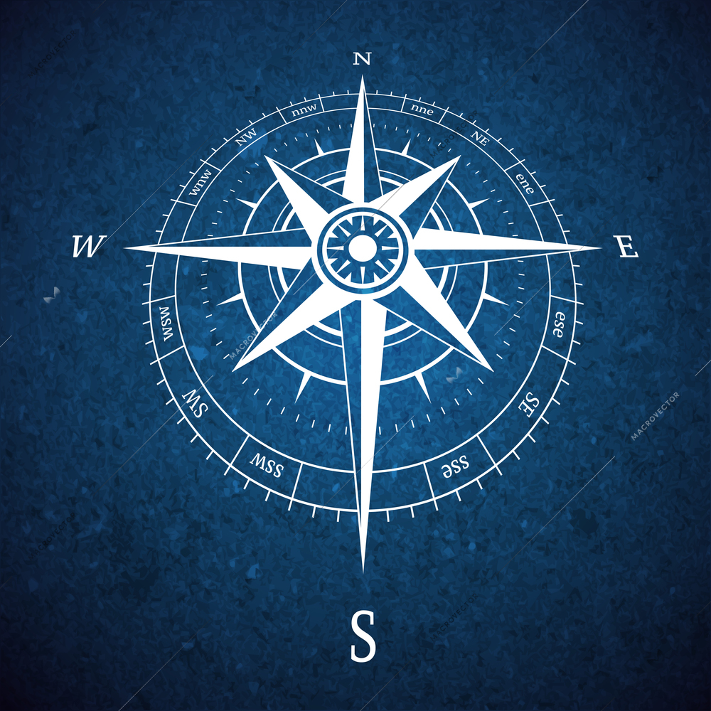 Retro navigation compass symbol poster vector illustration