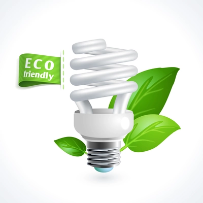 Ecology and waste global environment recycling energy saving lightbulb symbol isolated on white background vector illustration