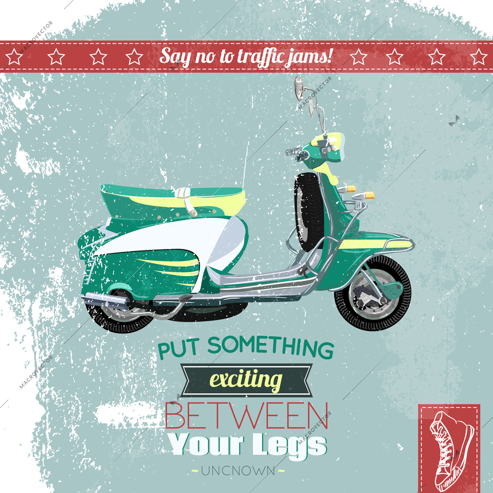 Hipster scooter vintage poster design vector illustration