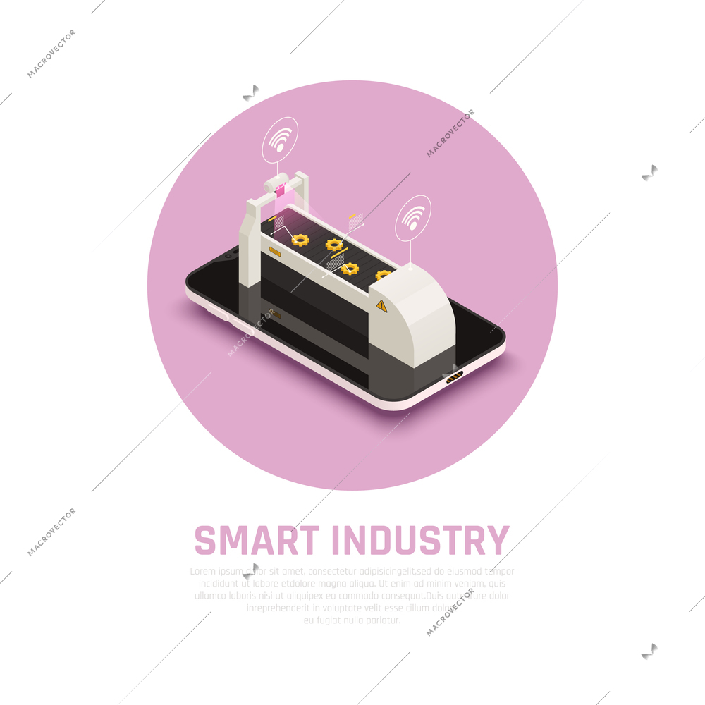 Smart farming concept with agriculture and greenhouse automation isometric vector illustration