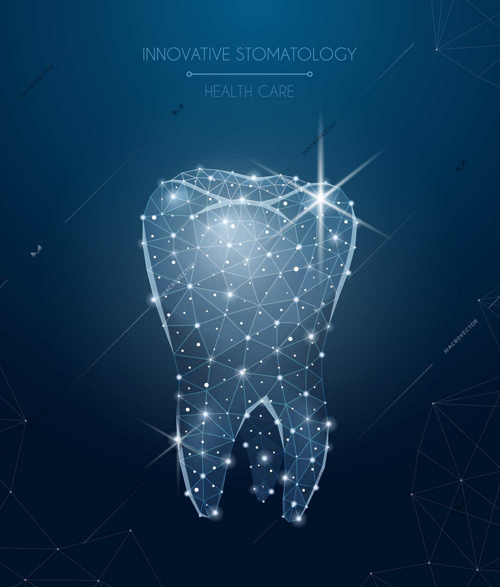 Innovative stomatology composition with healthcare and treatment symbols realistic vector illustration