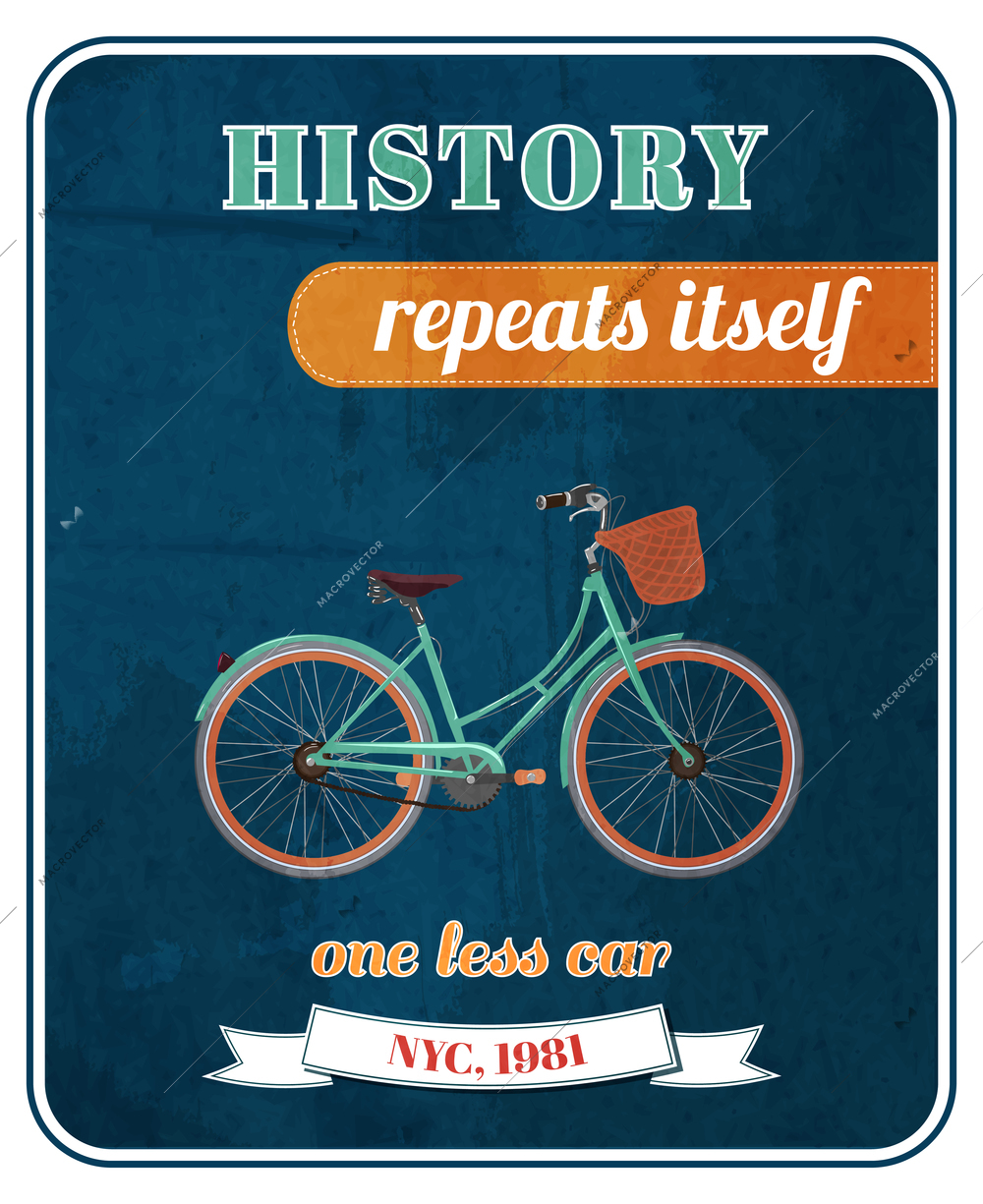 Hipster bicycle promo poster design vector illustration